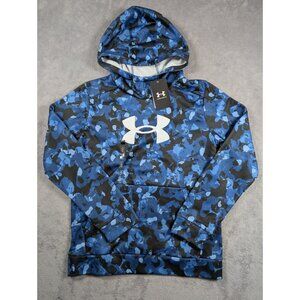 Under Armour Hoodie Boys Youth Size Large Blue Loose Fit Lightweight Fleece